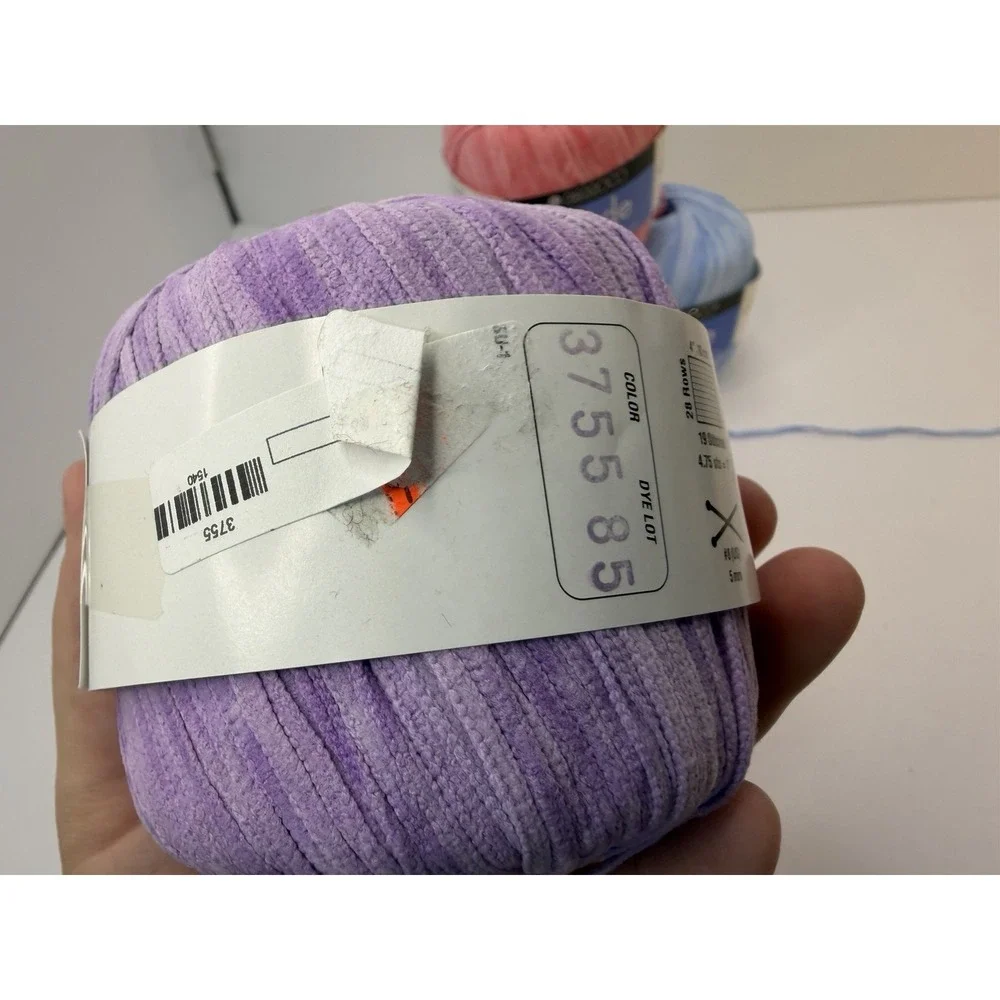 LOT 6 Yarn Balls SUEDE Italy 50 Grams Each Made Italy Nylon Pink Purple Blue